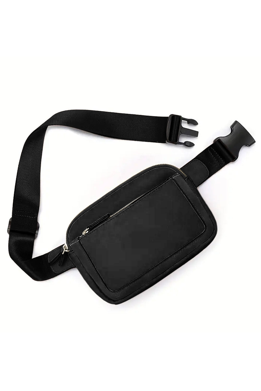 Black Minimalist Multi-zipped Leather Crossbody Bag